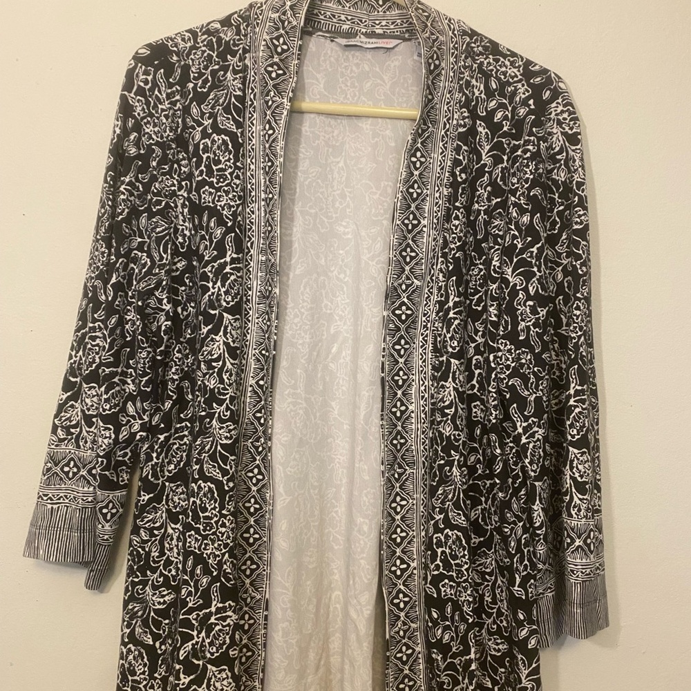 Chico's Monochrome Patterned Kimono